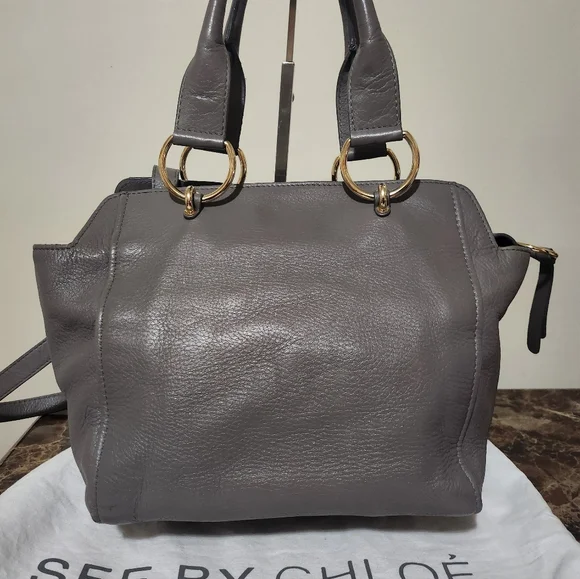 See By Chloe Paige Grey Leather 2way Shoulder Bag, Dustbag & COA EUC - Picture 10 of 15